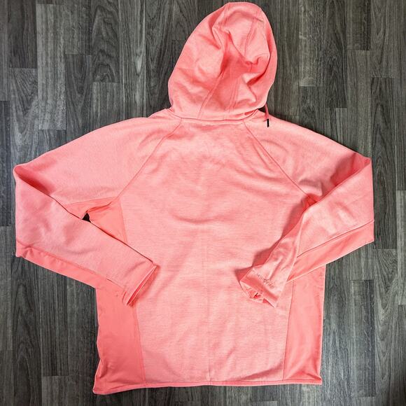 Under Armour ColdGear Loose Pullover Hoodie GG / XL Coral Pink Cold Weather Top - Picture 2 of 5